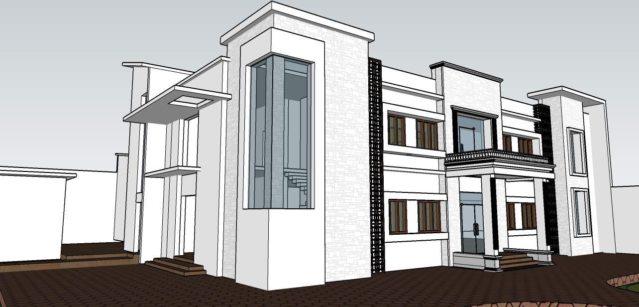 3D working model of the residence massing